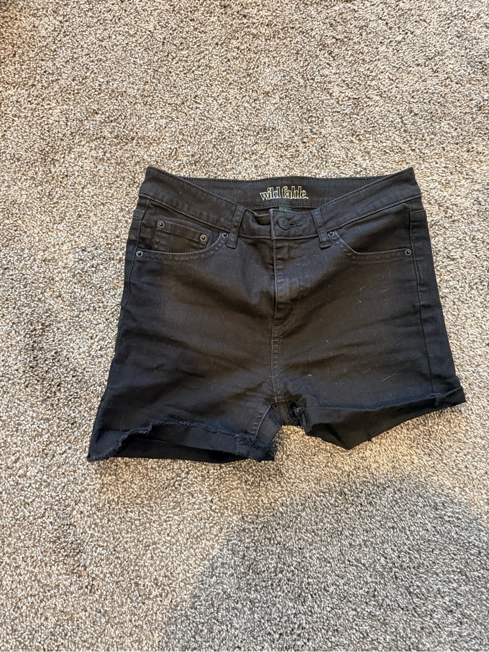 wild fable Black Frayed High-Rise Denim Shorts